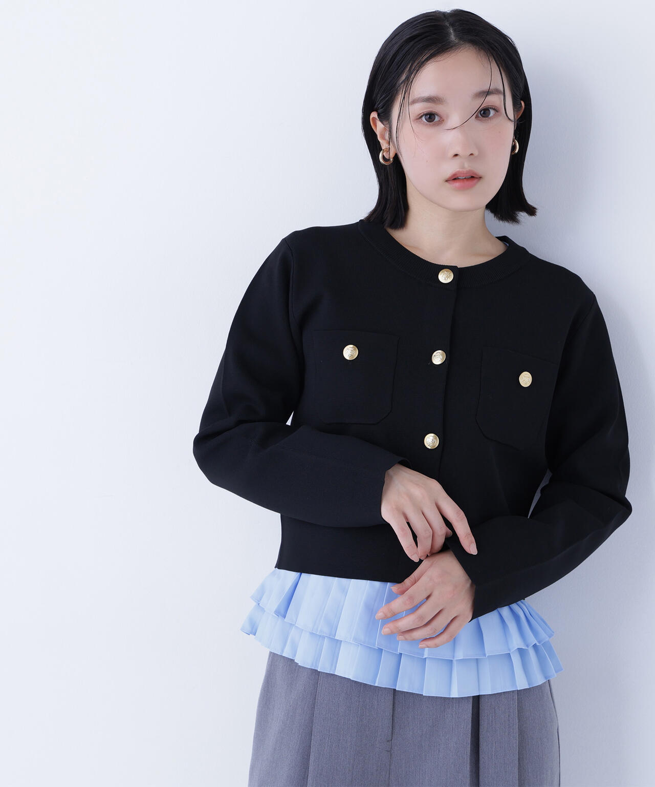 ナチュラルビューティーベーシック エンブレムボタンニットジャケット エンブレムボタンニットジャケット | NATURAL BEAUTY BASIC