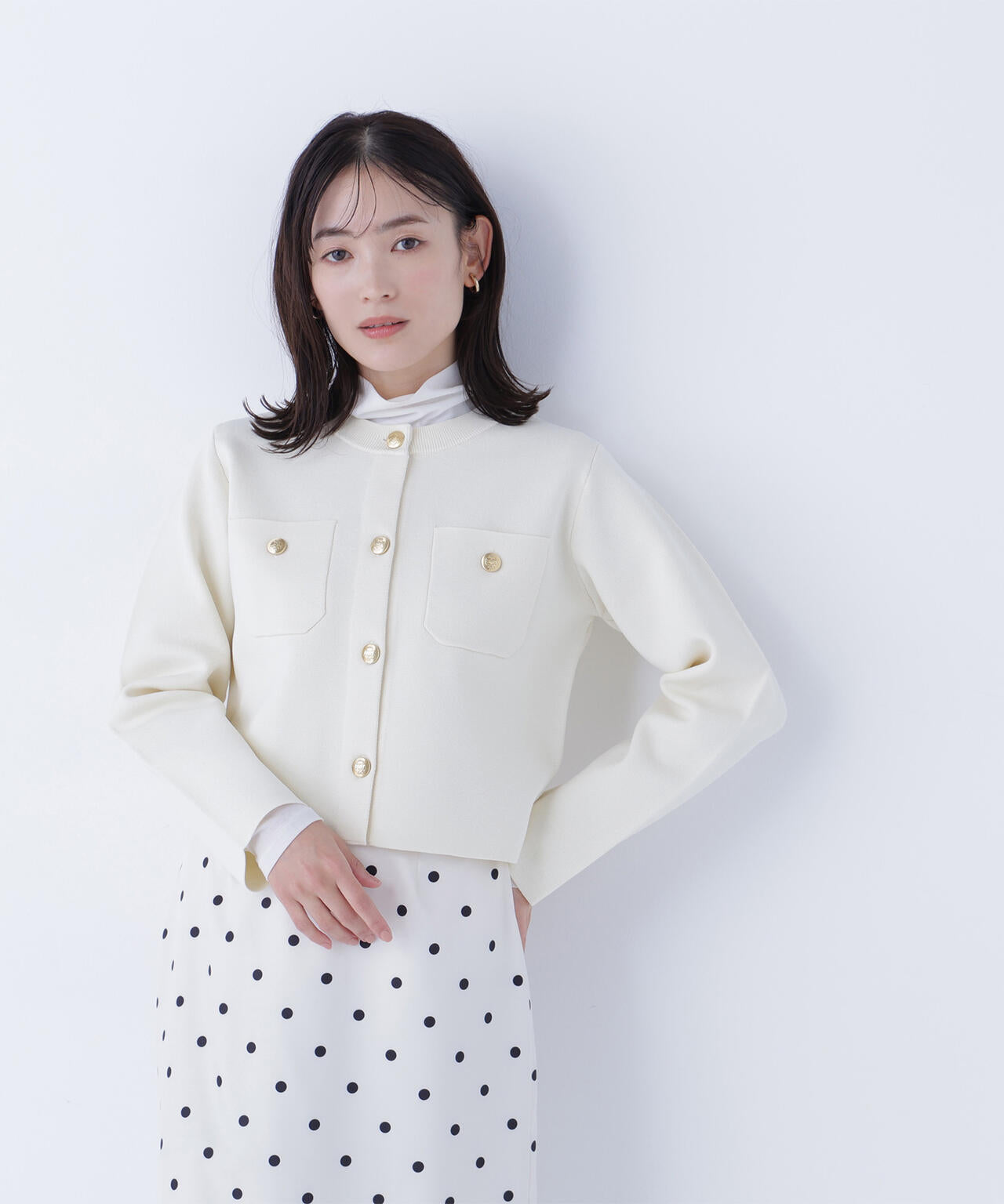 MIX BUTTON ニット プラージュ Plage 《追加予約》ALPACA MIX BUTTON ニット 3 （グレーA