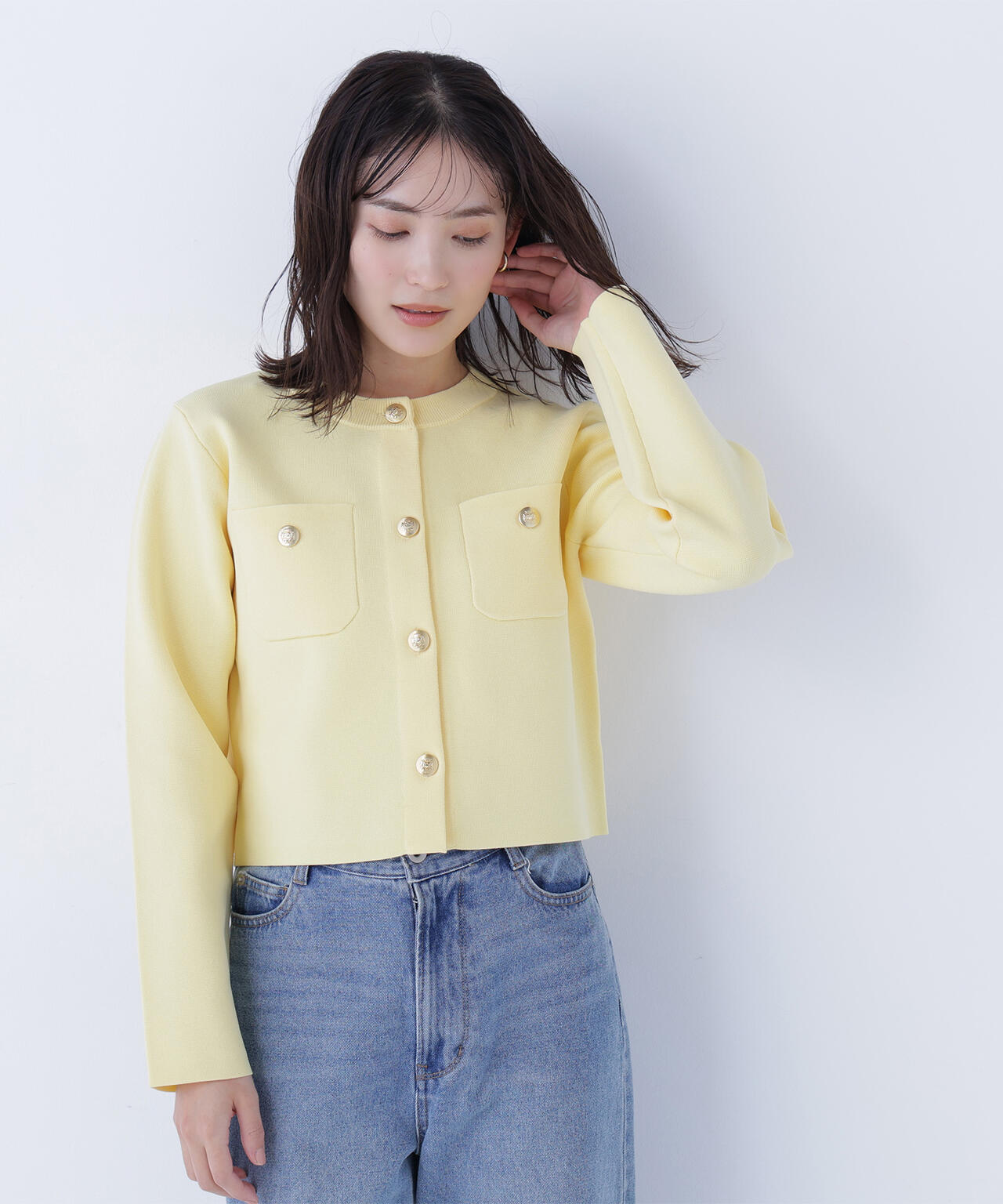 エンブレムボタンニットジャケット | NATURAL BEAUTY BASIC