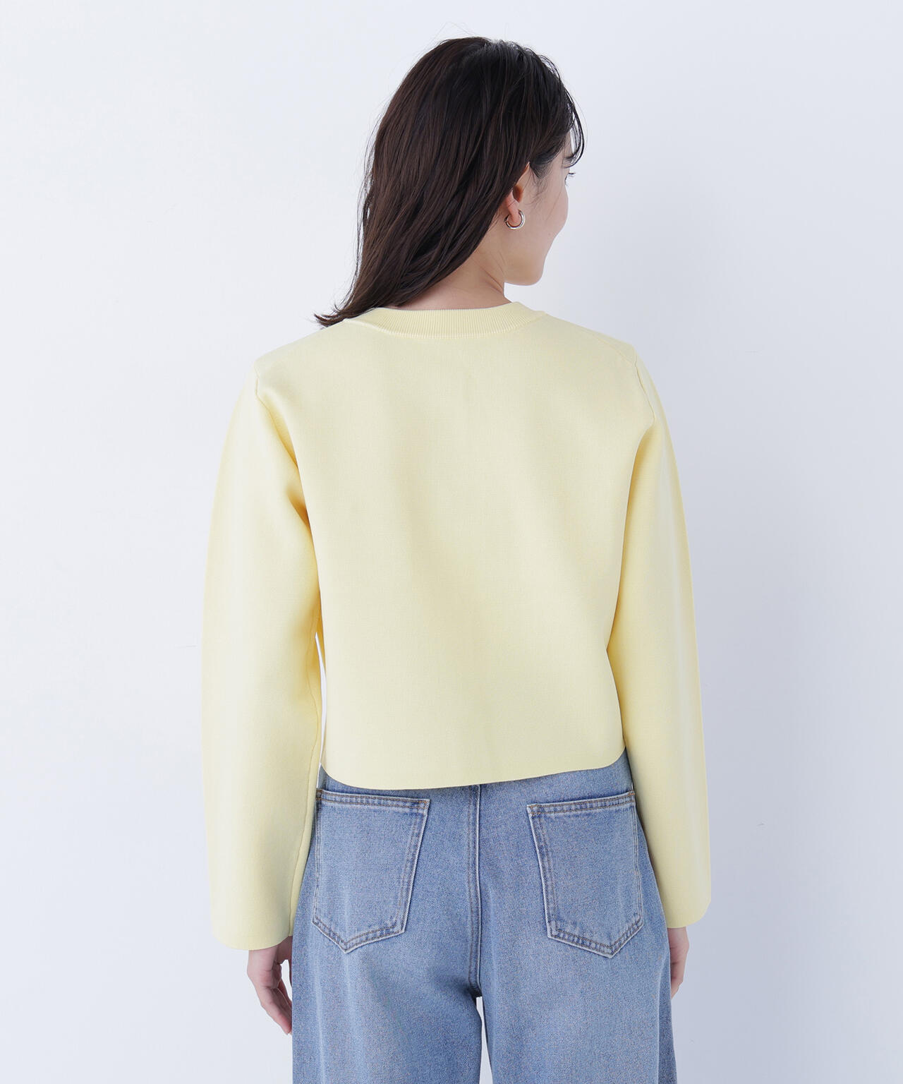 エンブレムボタンニットジャケット