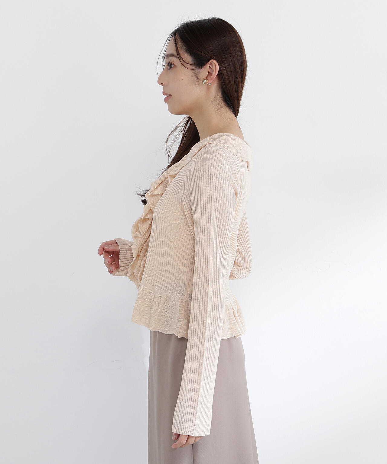 新品未開封　NATURAL BEAUTY BASIC フリルトリムカーディガン フリルトリムカーディガン | NATURAL BEAUTY BASIC（ナチュラル