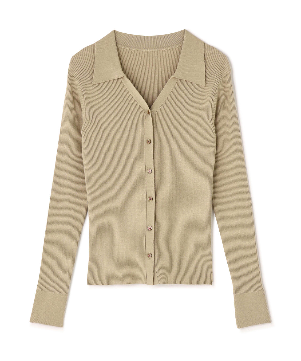 WEB限定カラー：オレンジ】襟付Vネックリブニット | NATURAL BEAUTY