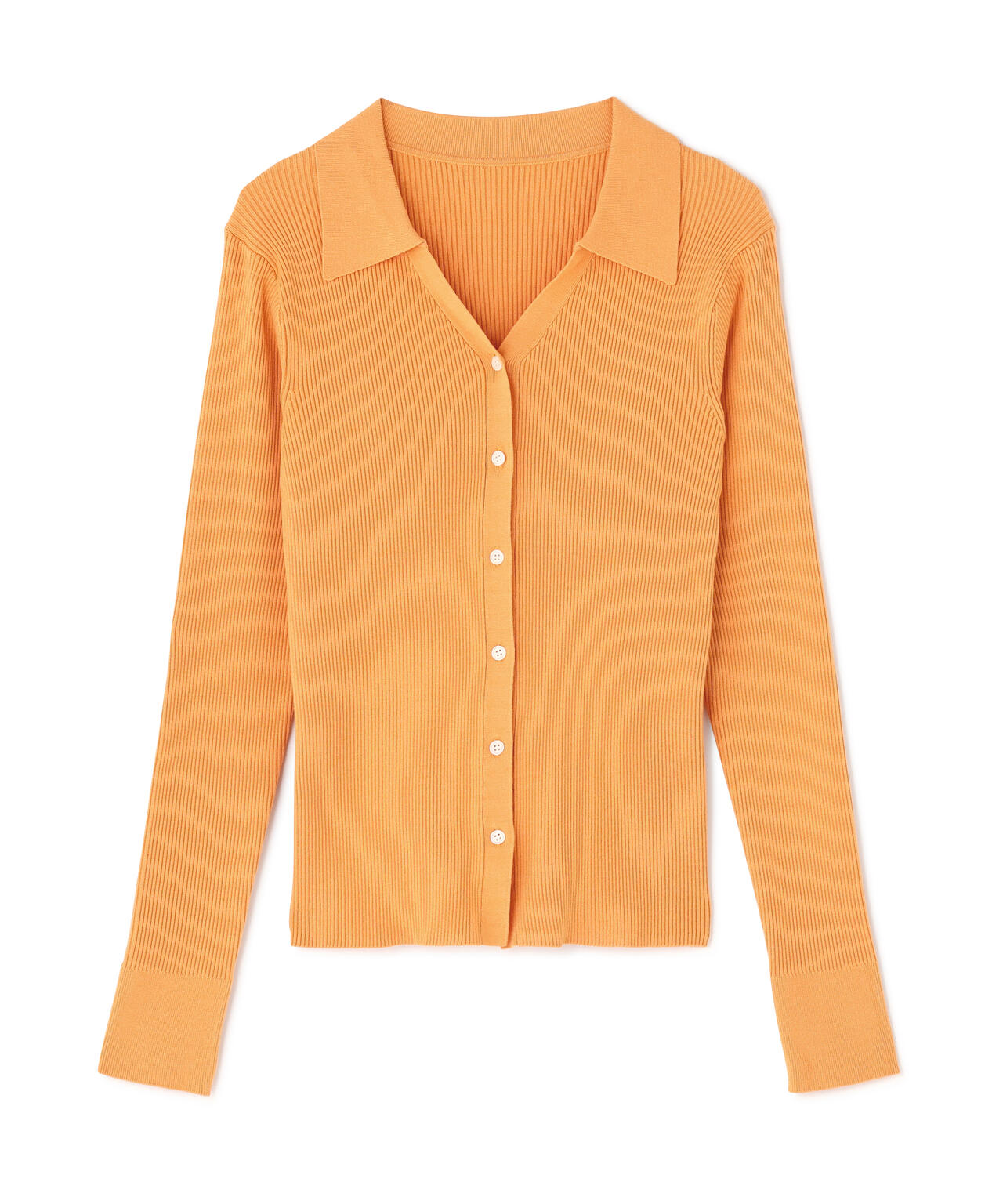 WEB限定カラー：オレンジ】襟付Vネックリブニット | NATURAL BEAUTY