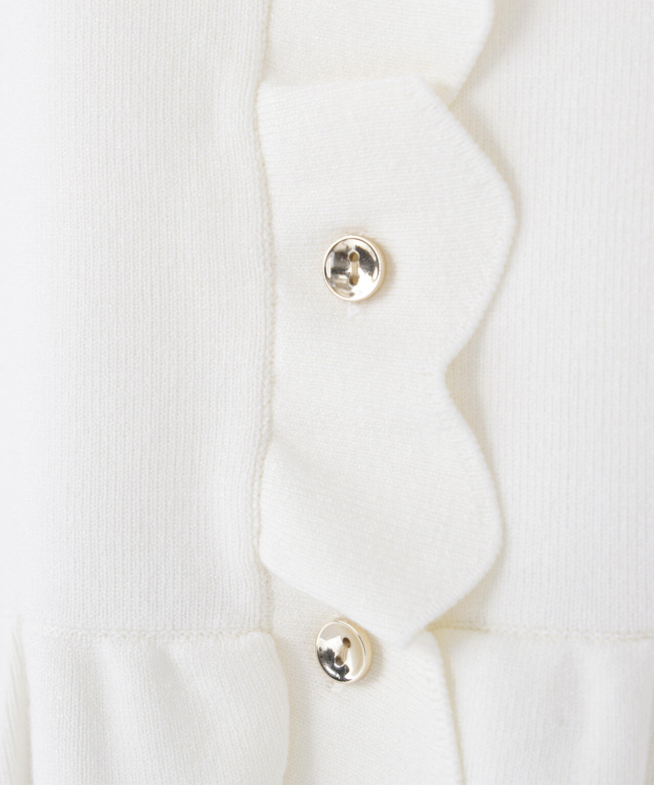 メタルボタンフリルカーディガン