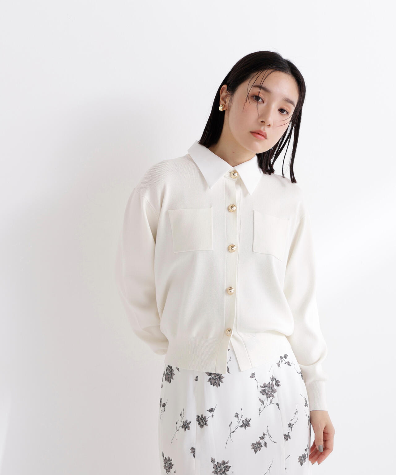 2wayカラーニットカーディガン