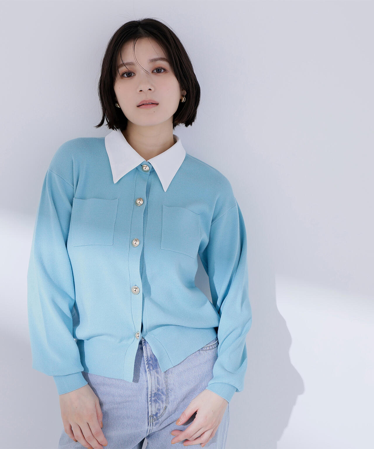 一部店舗・mix.tokyo 限定カラー：ピンク】2wayカラーニット