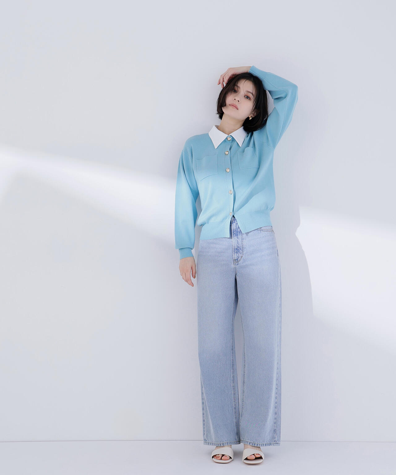 2wayカラーニットカーディガン