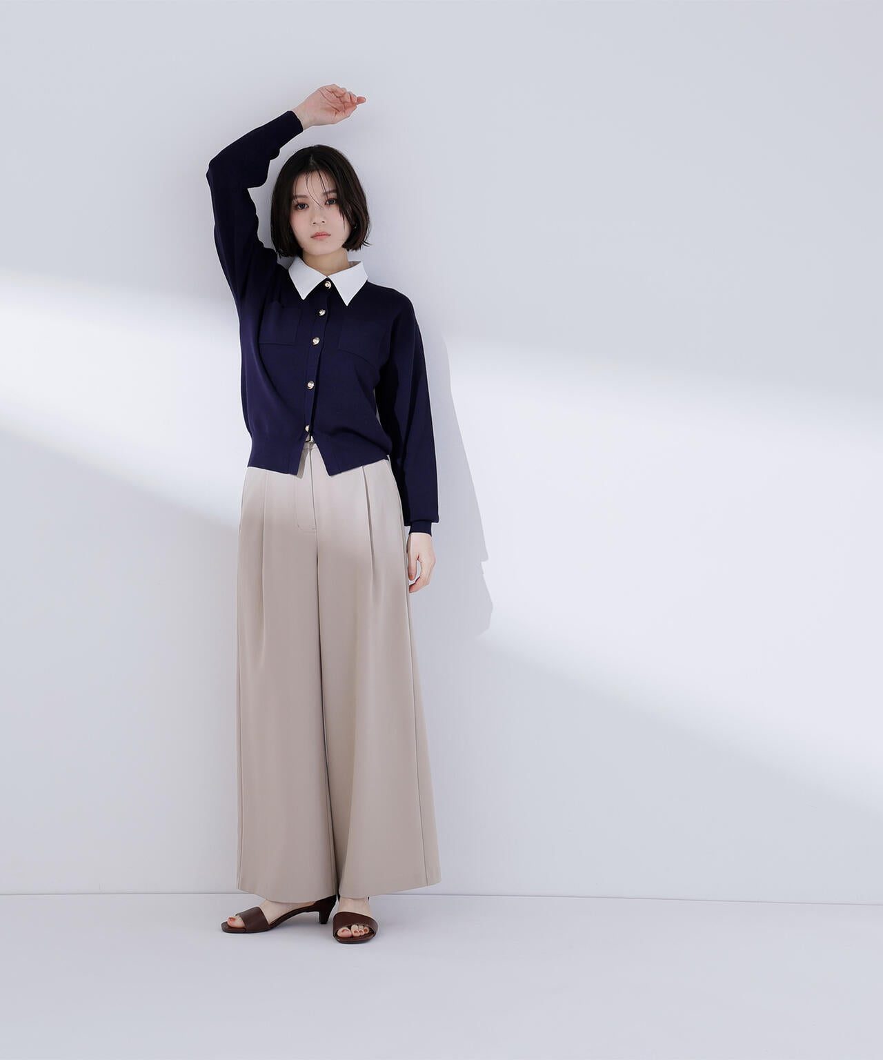 2wayカラーニットカーディガン