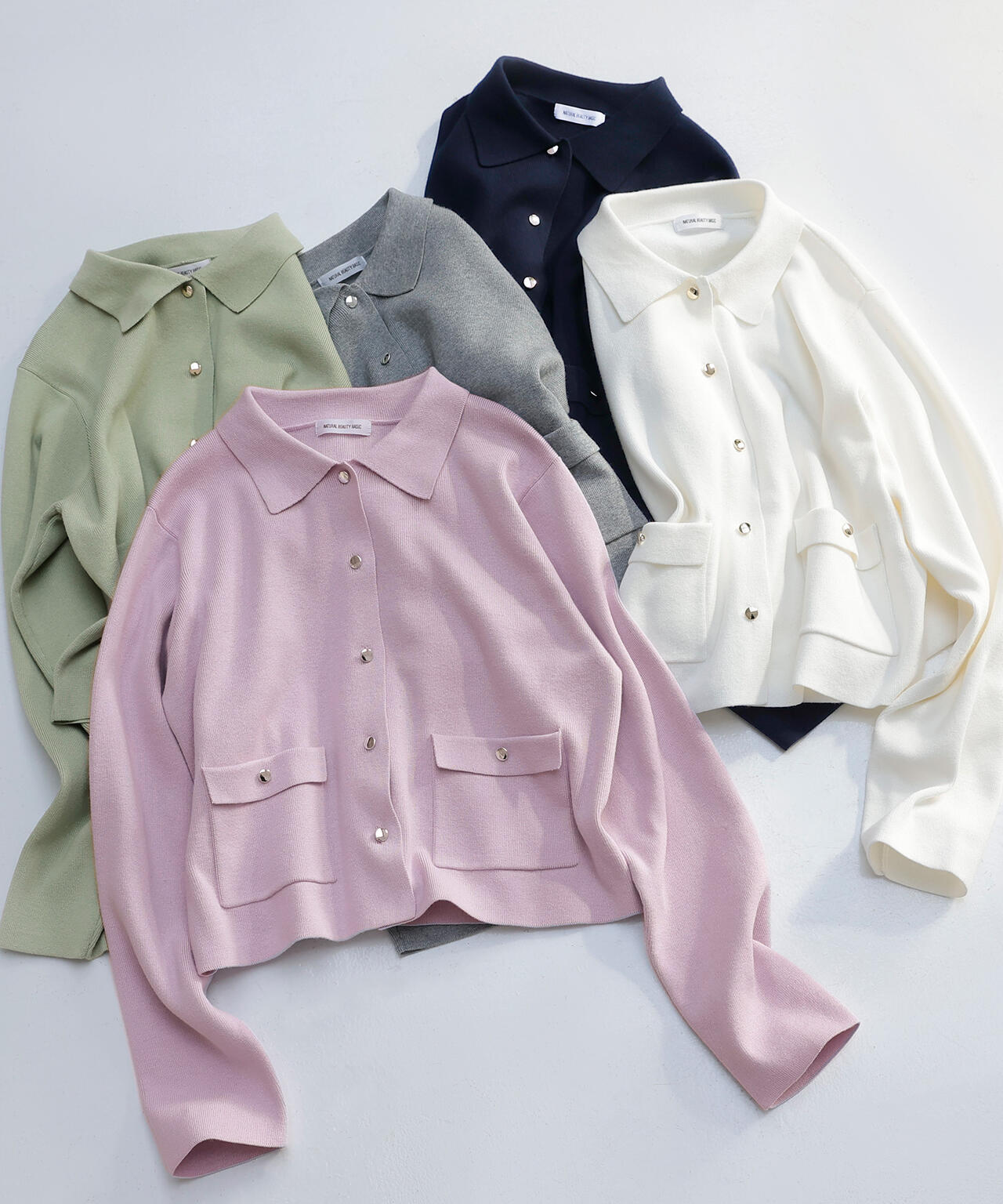 【新品・未使用】NaturalBeautybasic 襟付きニット sweet掲載】【ちょうど、いい服】“きちんと見え上手”な襟付きニット