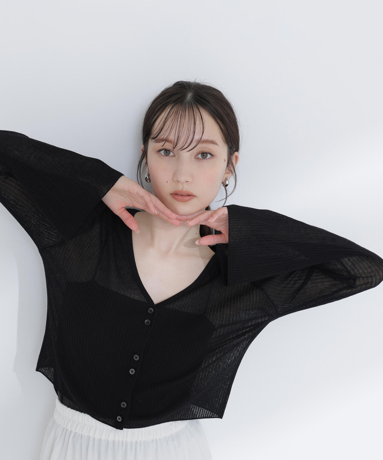 シアーリブクロップドカーディガン | NATURAL BEAUTY BASIC