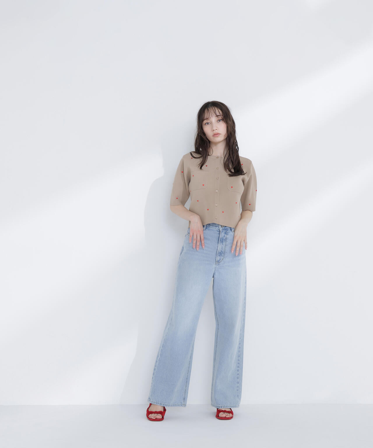 【Oggi.jp掲載】ハート刺繍ニットジャケット