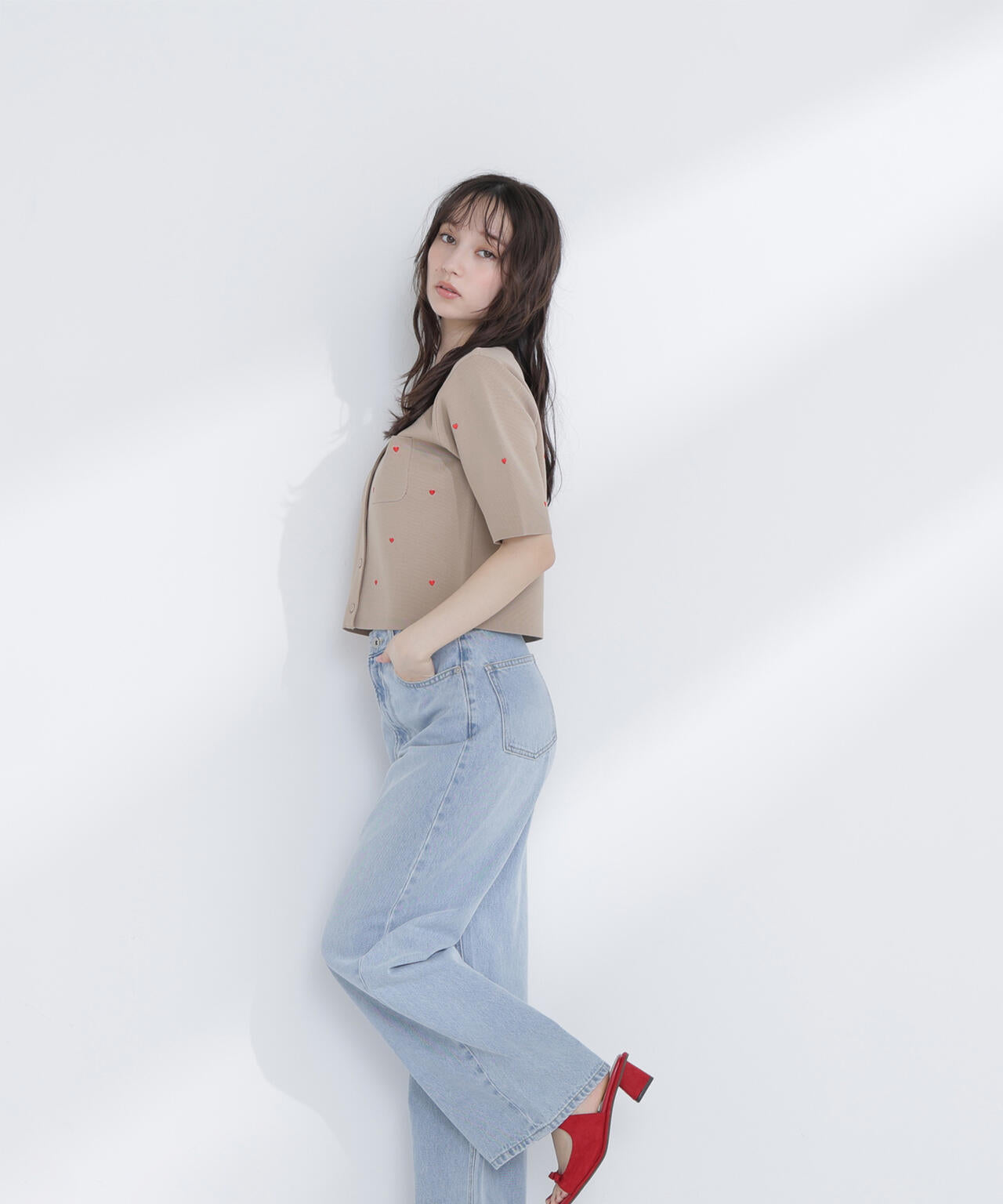 【Oggi.jp掲載】ハート刺繍ニットジャケット