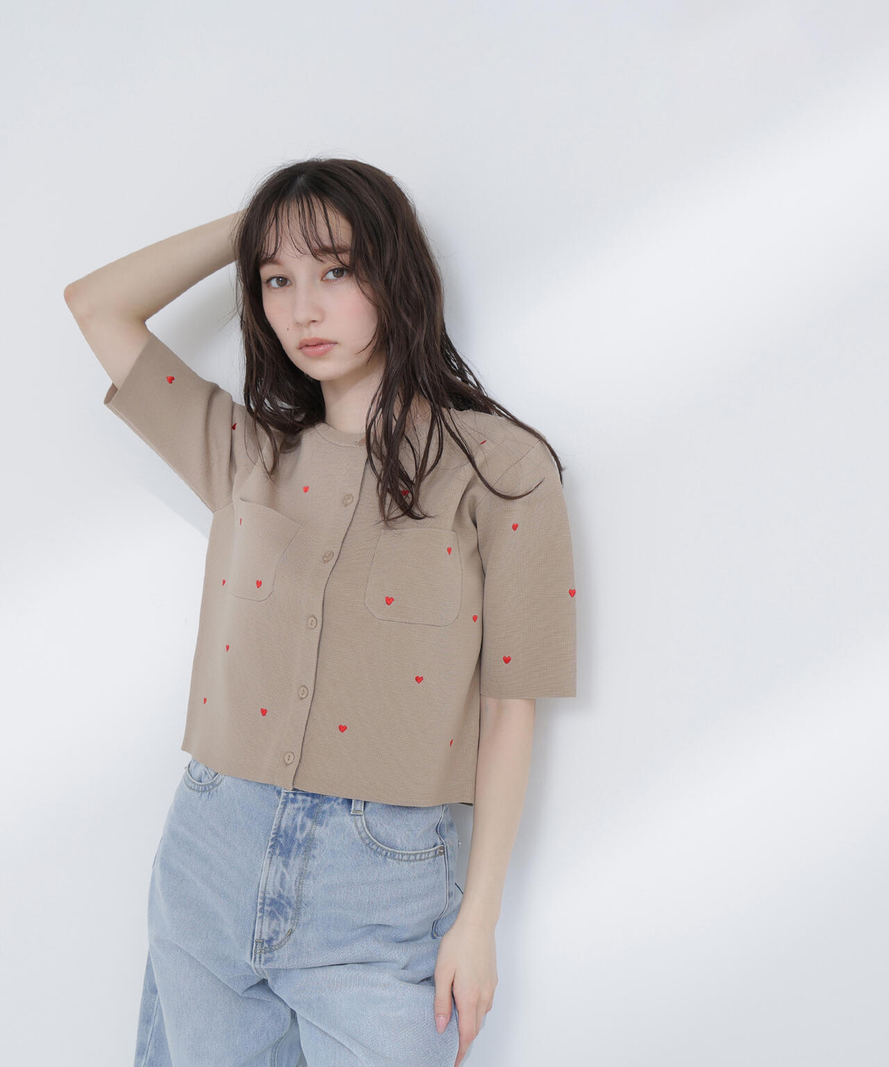 【Oggi.jp掲載】ハート刺繍ニットジャケット