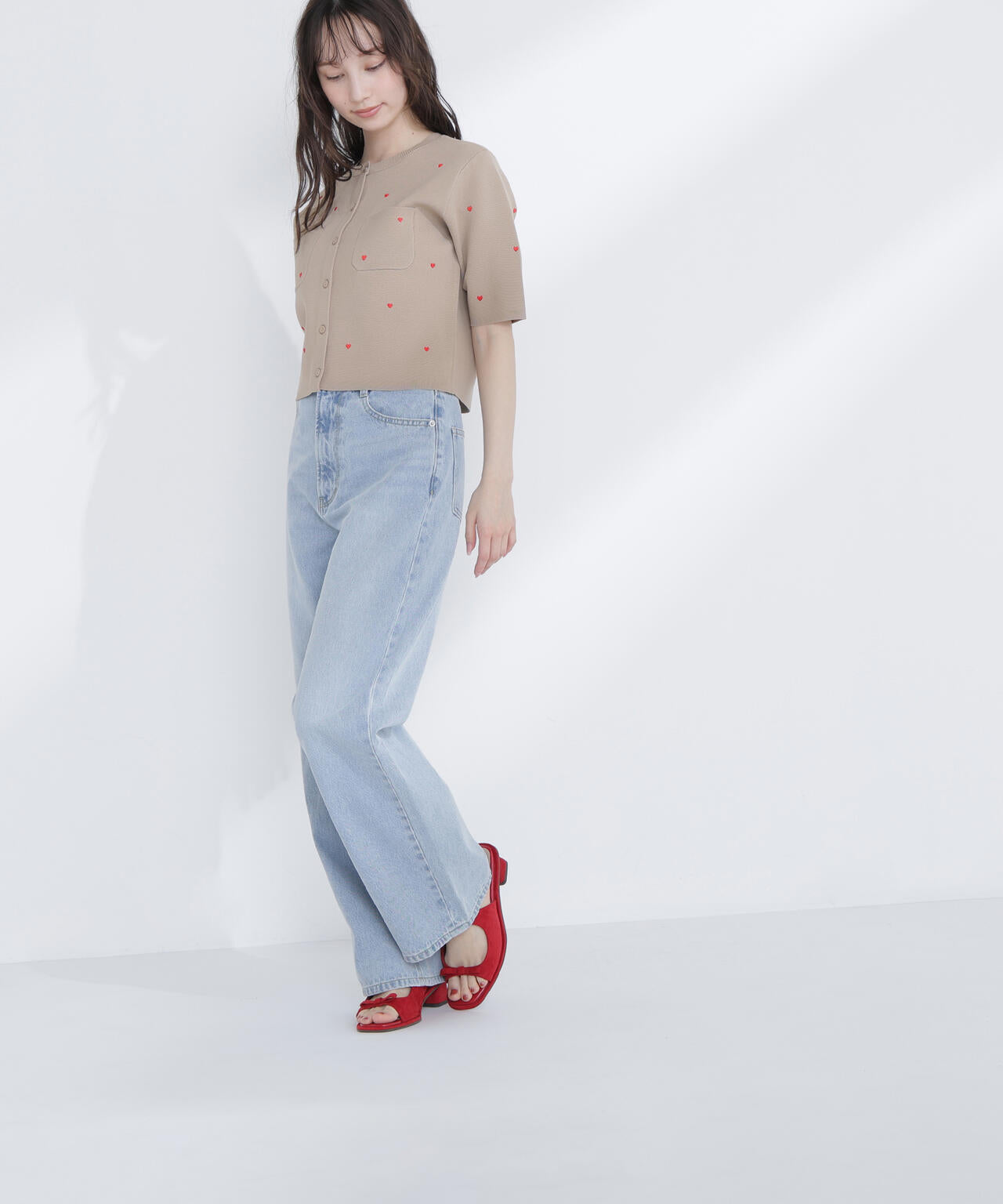 【Oggi.jp掲載】ハート刺繍ニットジャケット
