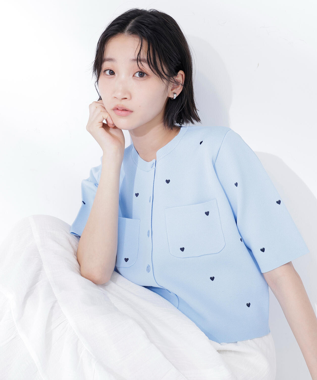Oggi.jp掲載】ハート刺繍ニットジャケット | NATURAL BEAUTY BASIC