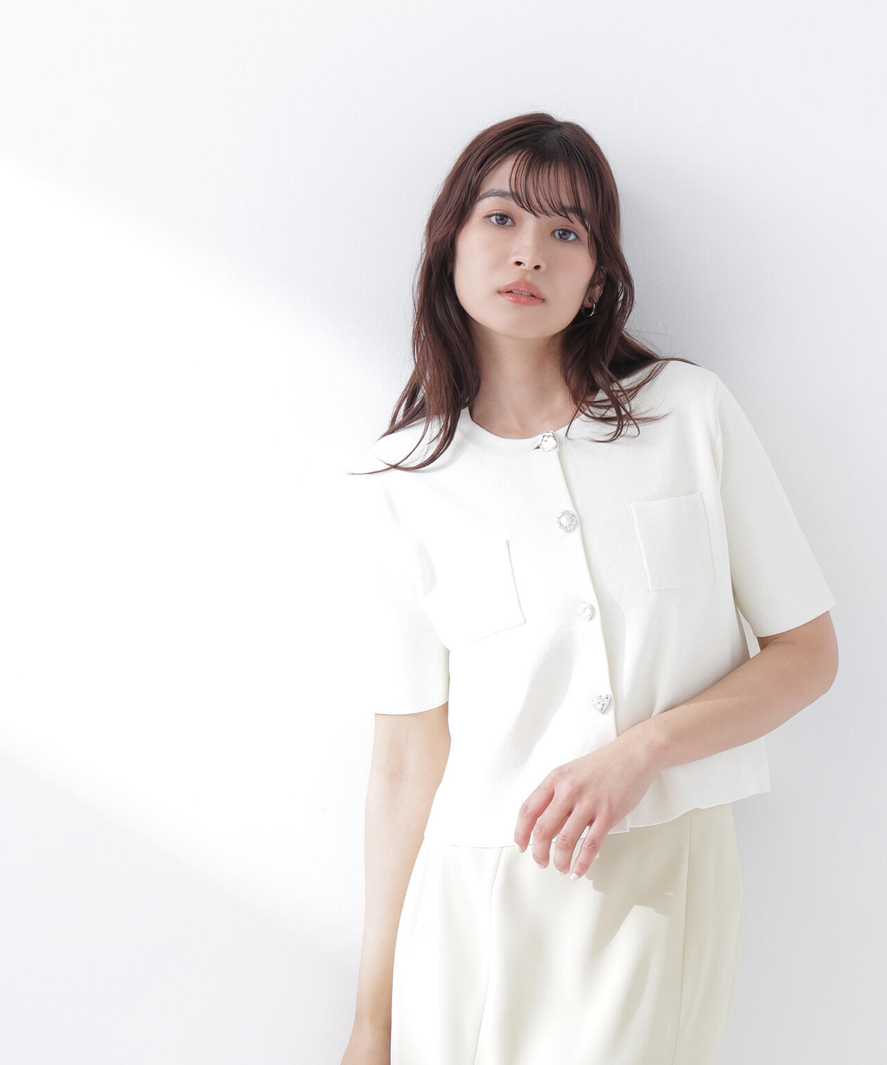 【同梱限定】ニットジャケット、クロスニット白M おまとめ MISCH MASCH（ミッシュマッシュ） ジャケット ノーカラージャケット