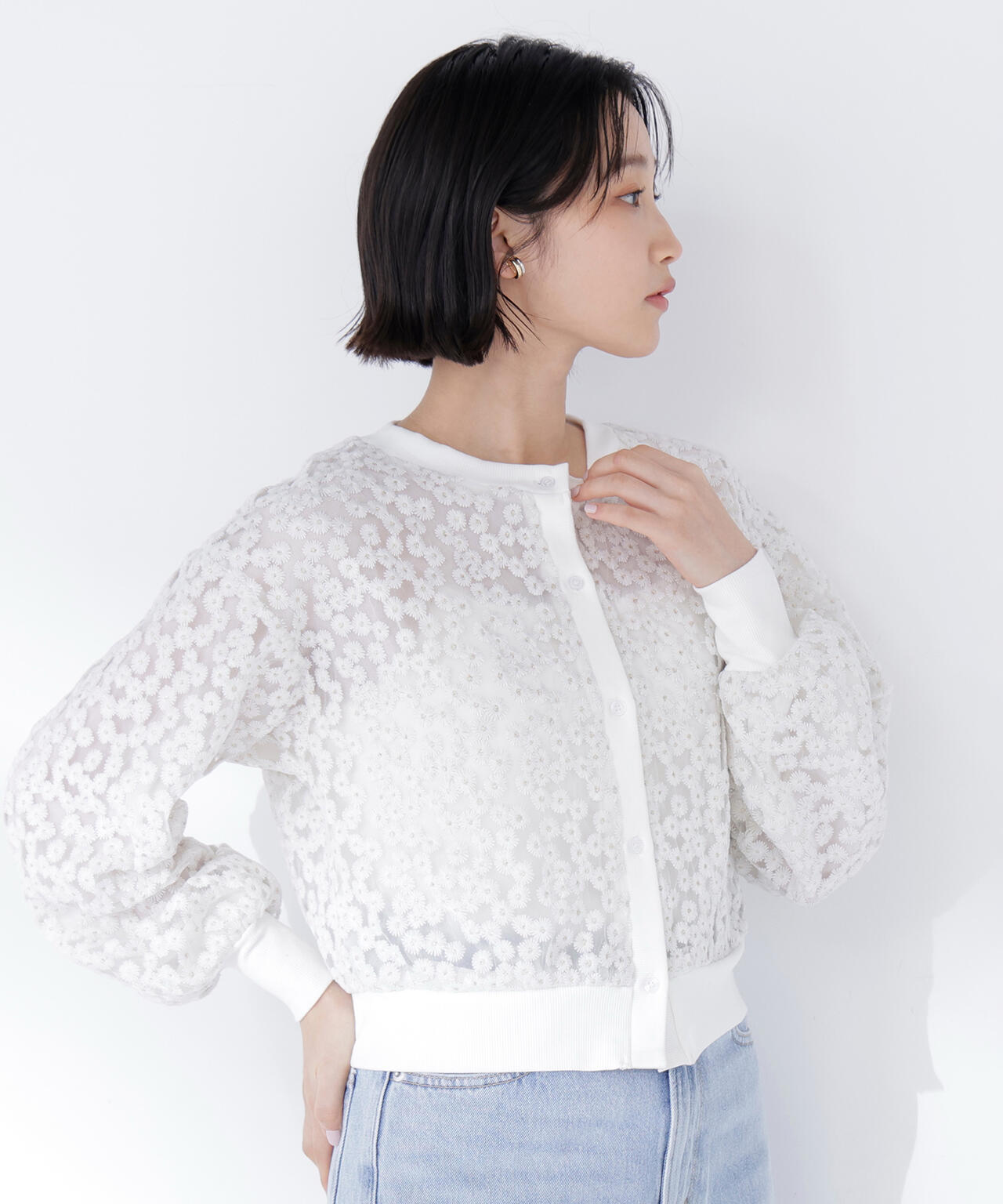 フラワーチュール刺繍カーディガン | NATURAL BEAUTY BASIC