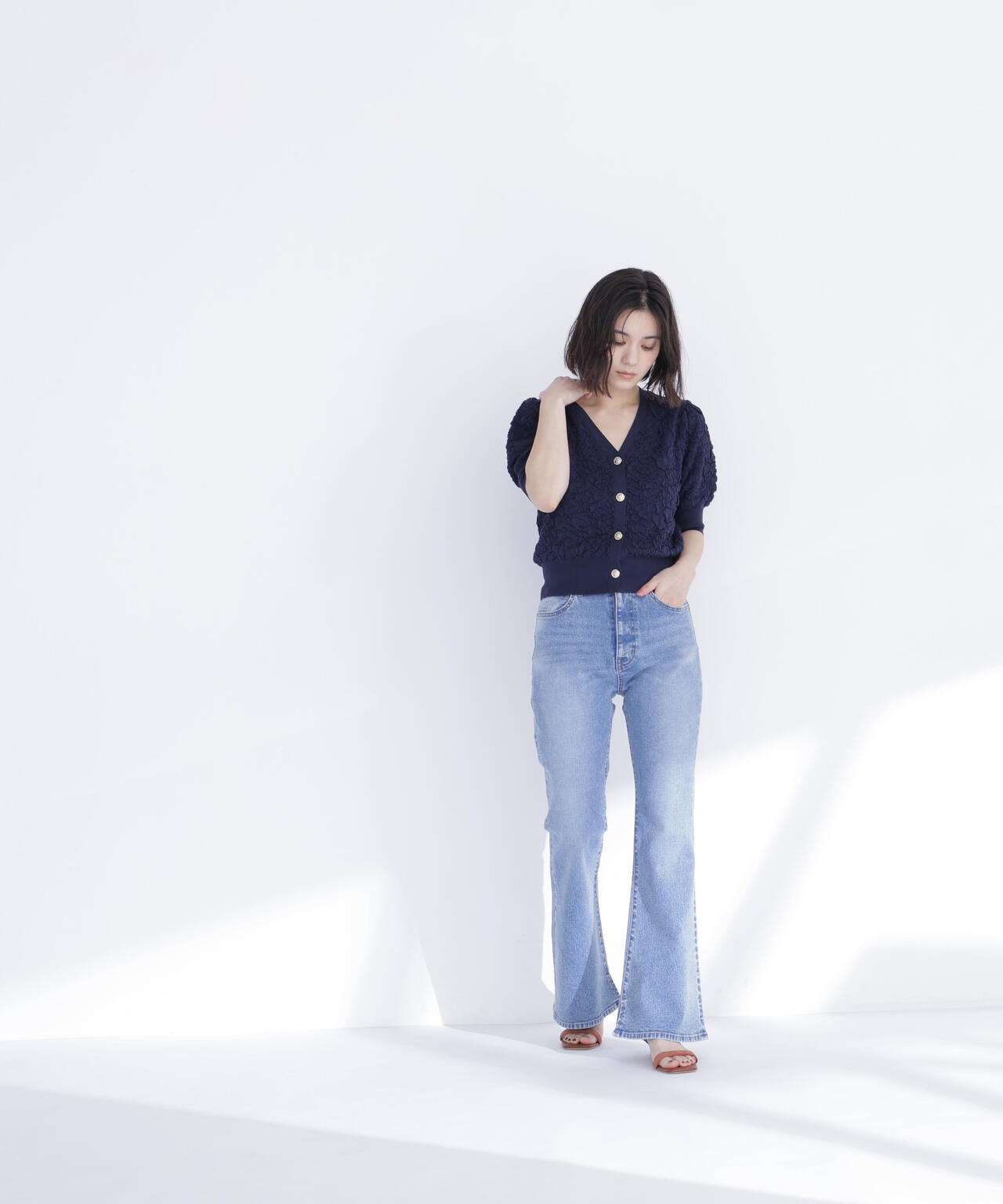 ふくれジャガードニットカーディガン | NATURAL BEAUTY BASIC