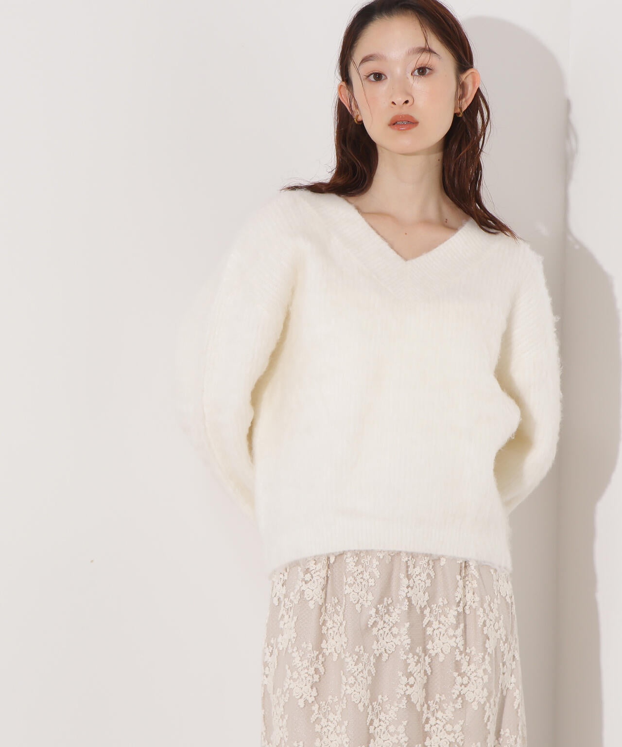 Vネック起毛ニット | N. Natural Beauty Basic*（エヌ ナチュラル
