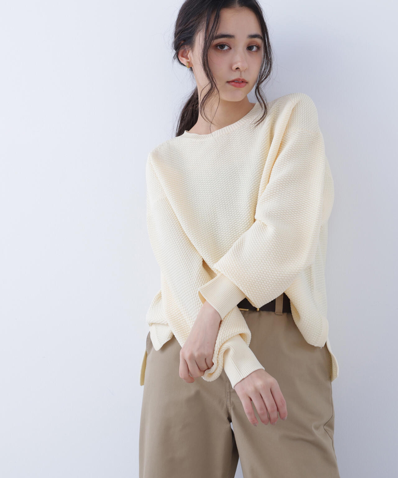 鹿の子オーバーニット