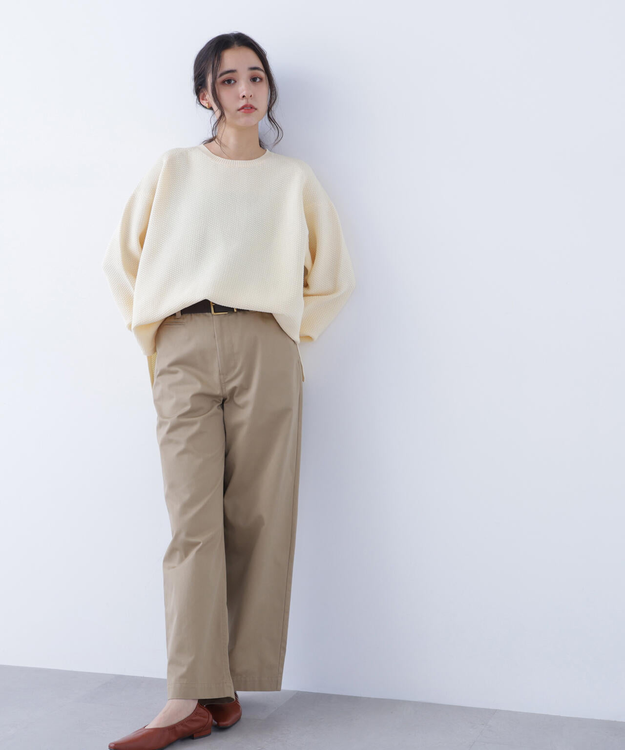 鹿の子オーバーニット