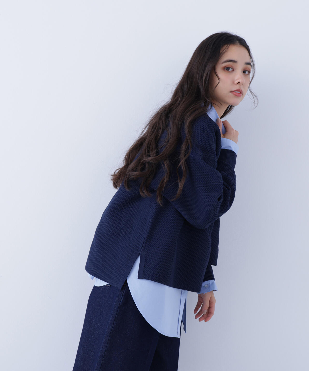 鹿の子オーバーニット