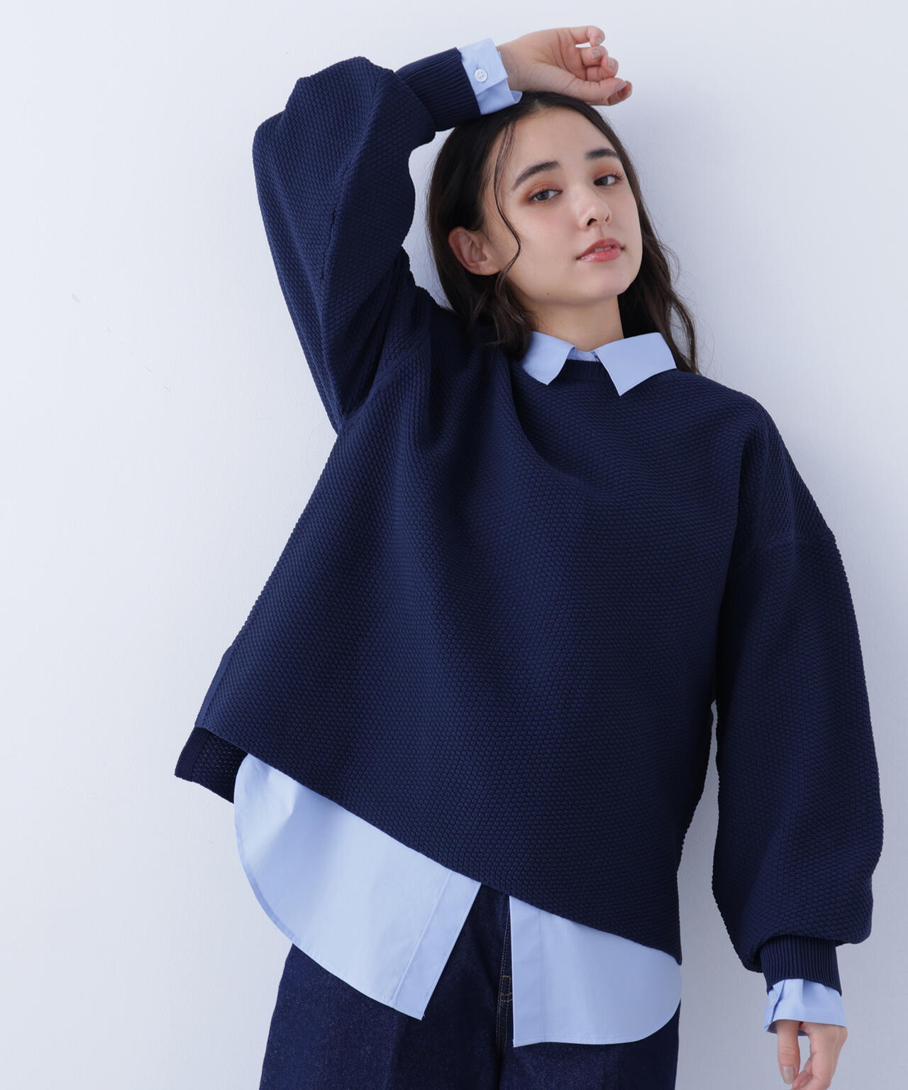 鹿の子オーバーニット