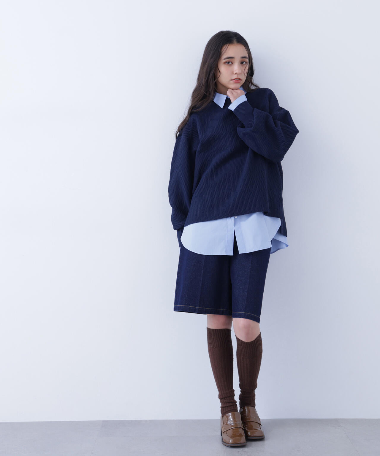 鹿の子オーバーニット