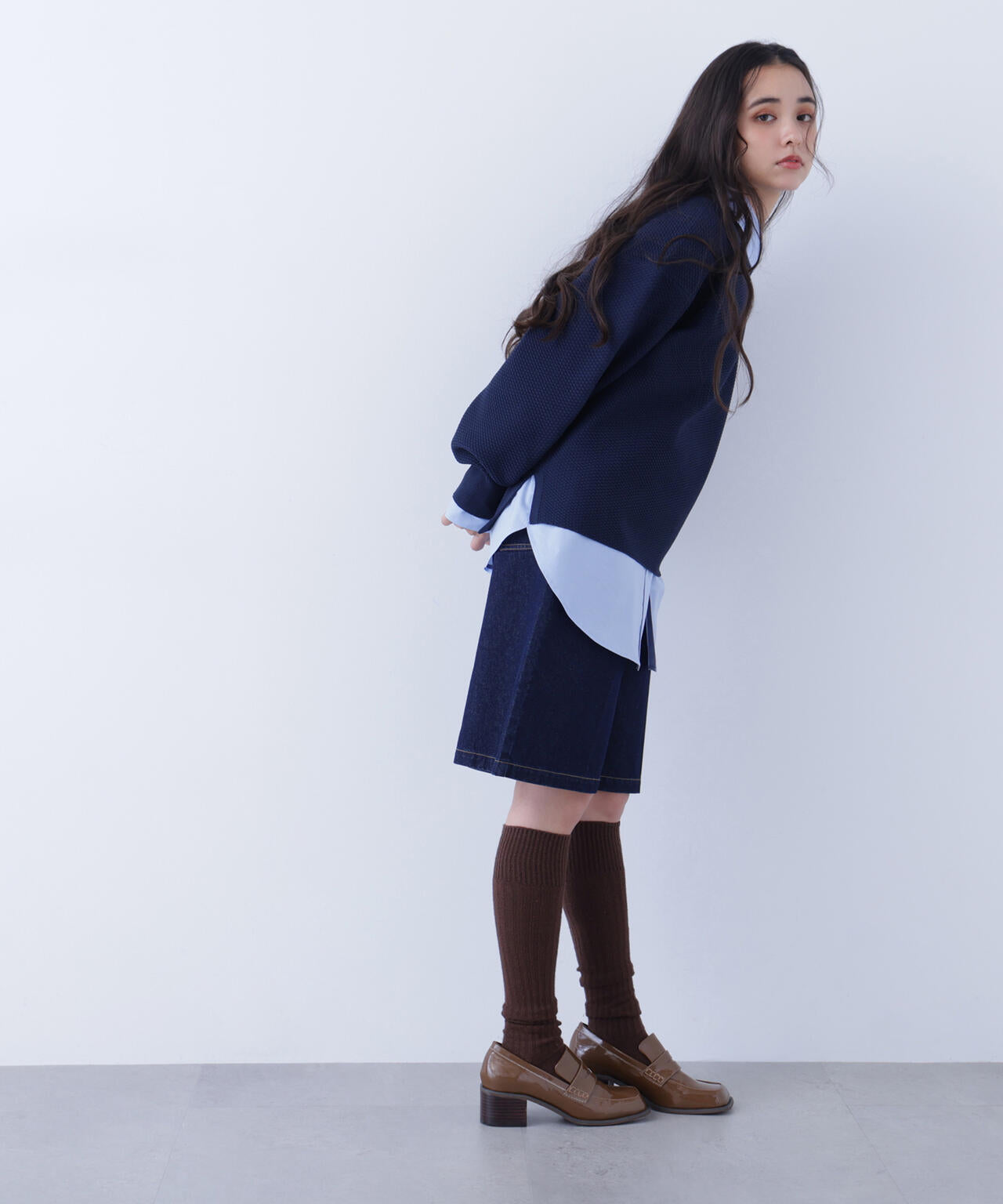 鹿の子オーバーニット