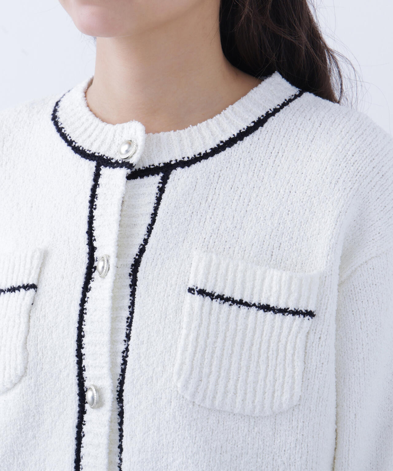 バイカラーラインポケットカーディガン | N. Natural Beauty Basic
