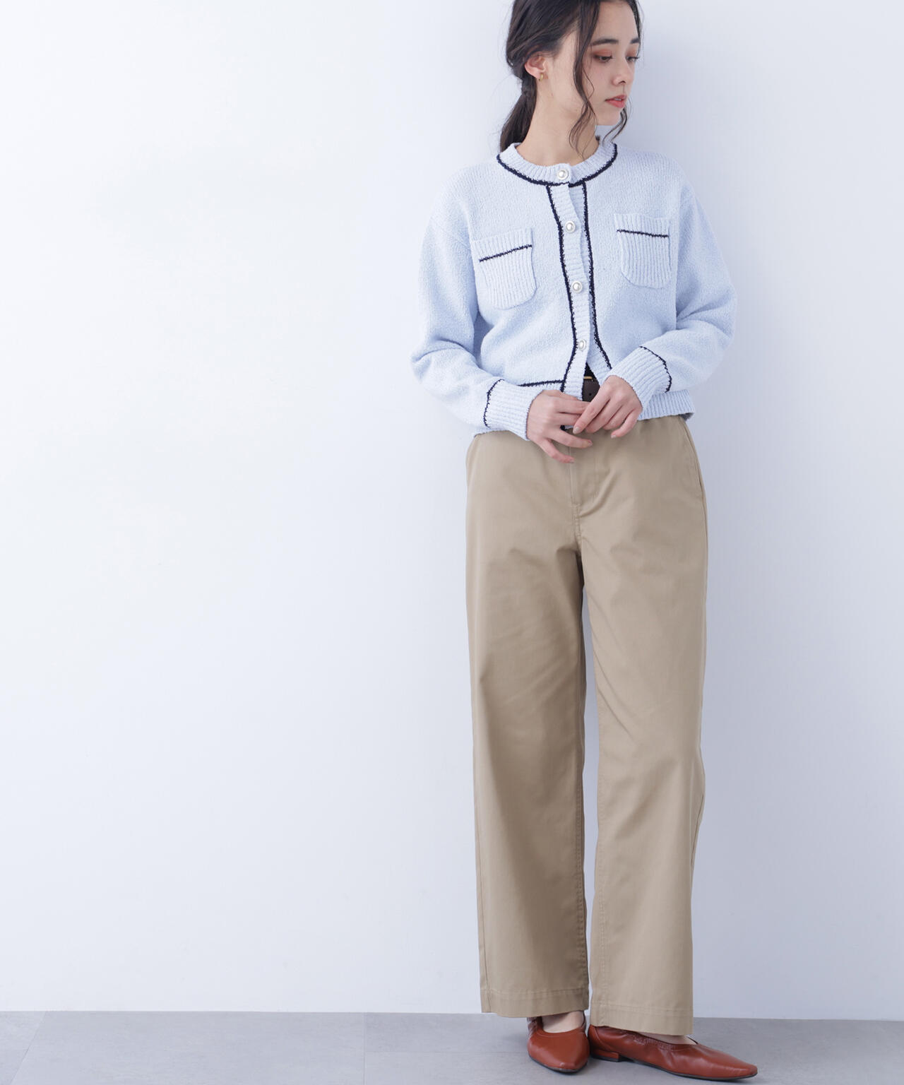 バイカラーラインポケットカーディガン | N. Natural Beauty Basic