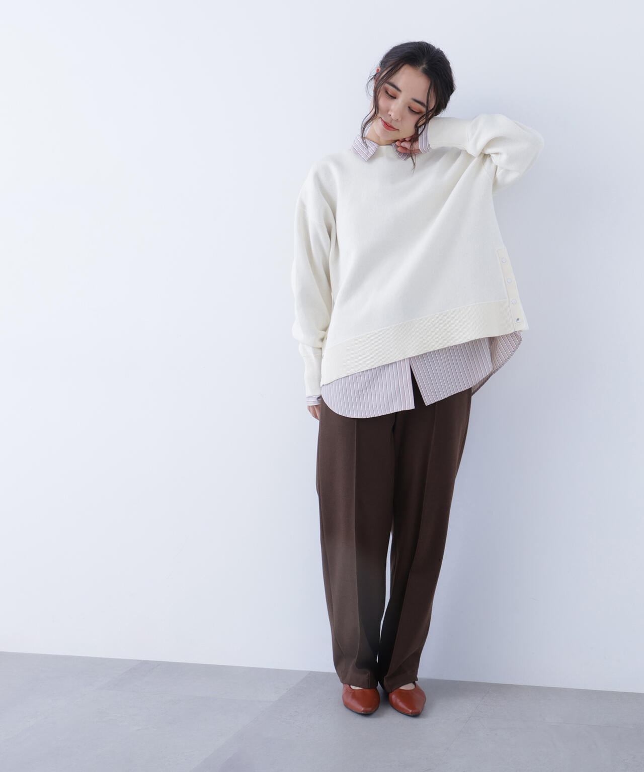 Theory サイドスリット　セーター　　新品 サイドスリットボクシーニット | N. Natural Beauty Basic*（エヌ