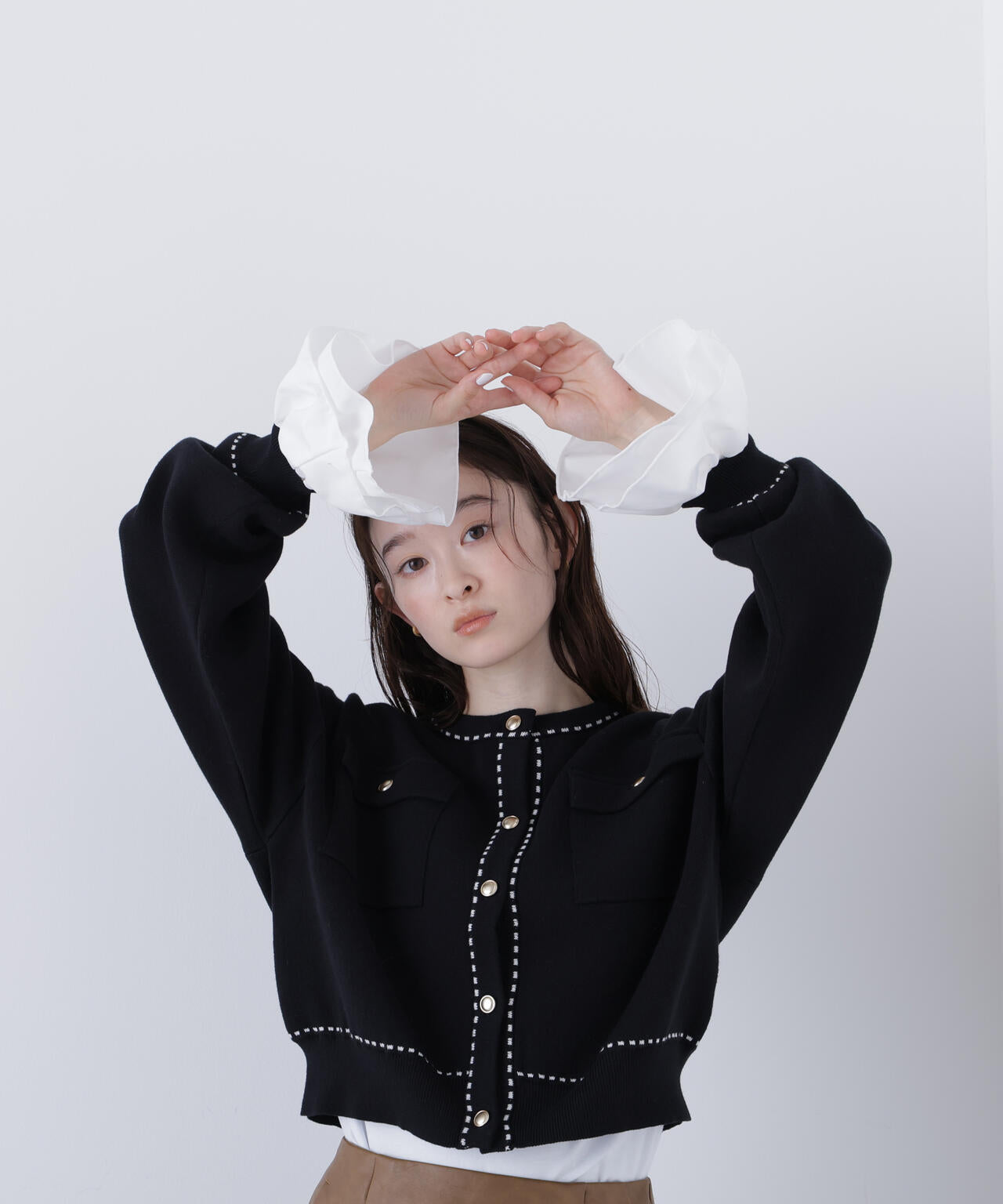 ステッチニットジャケット