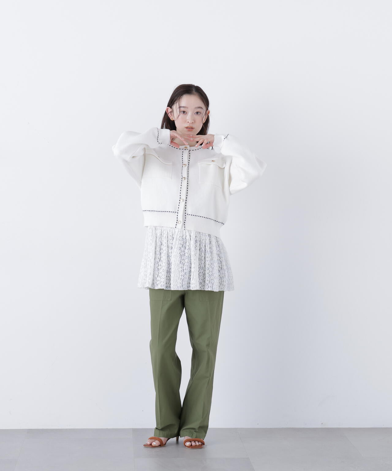 ステッチニットジャケット