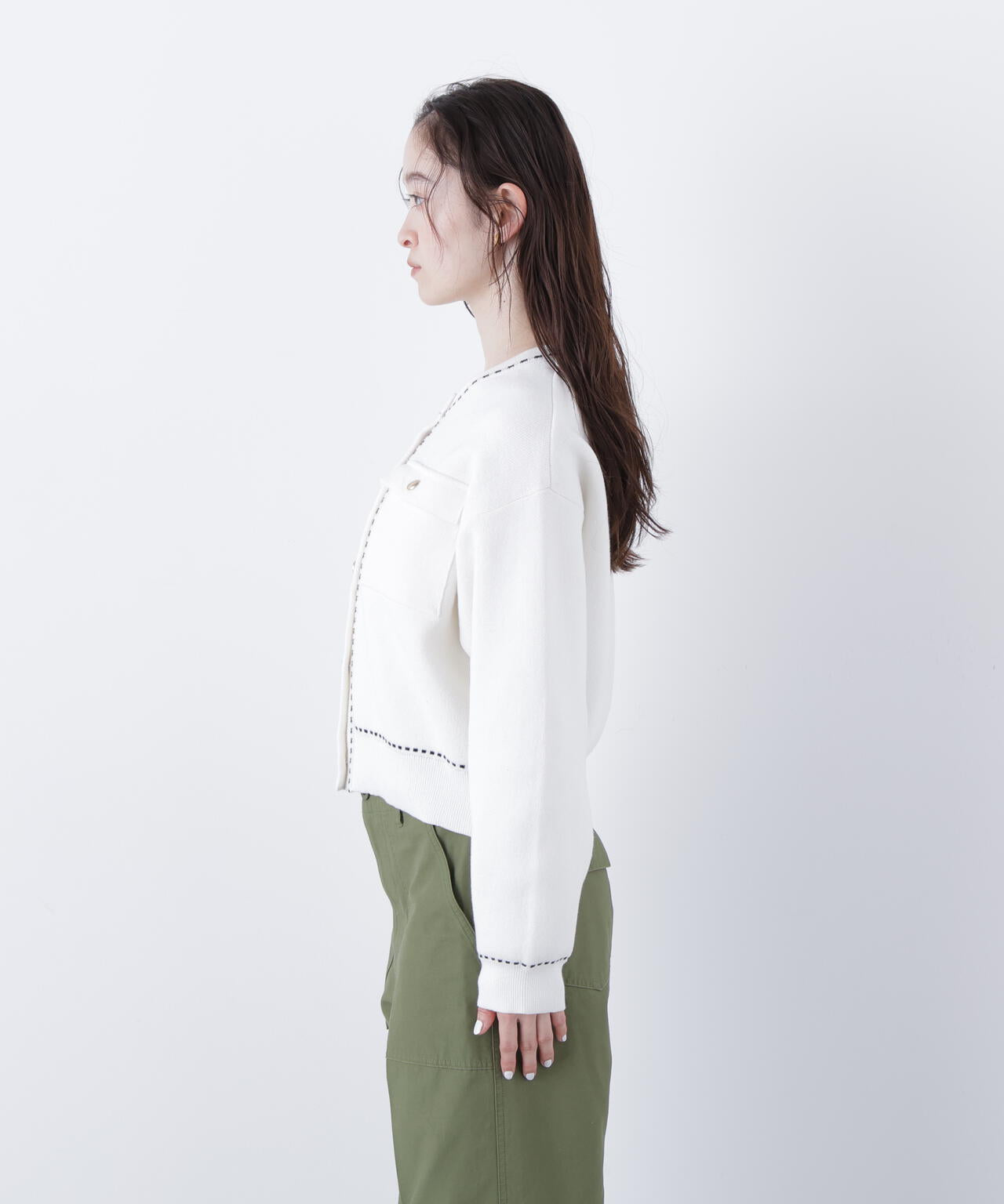 ステッチニットジャケット