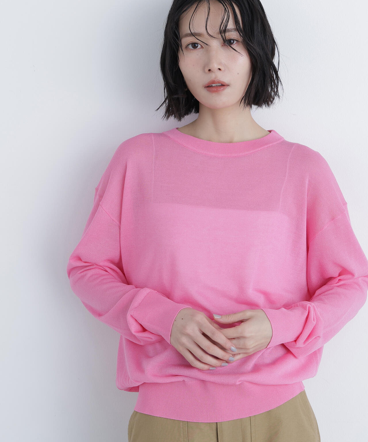 シアーボクシーニット