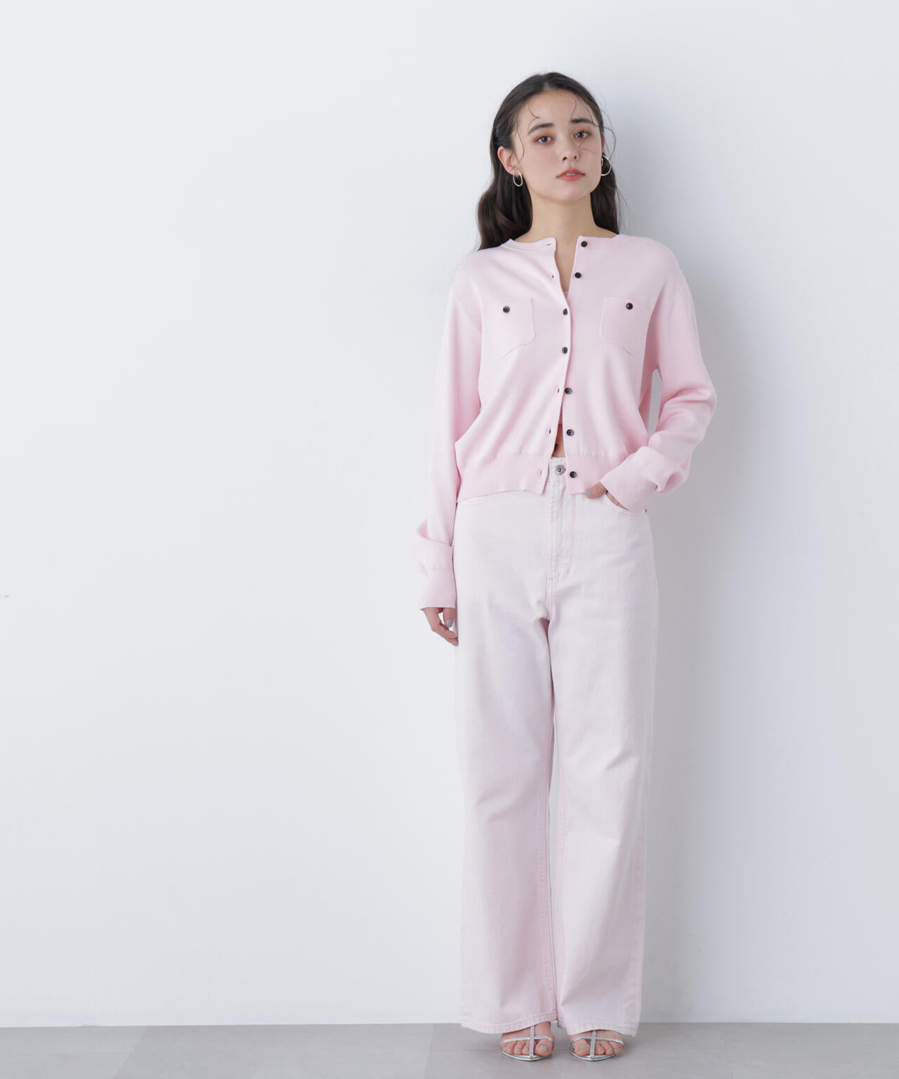 【銀座インズ・mix.tokyo 限定カラー：レッド】ベーシックポケットカーディガン