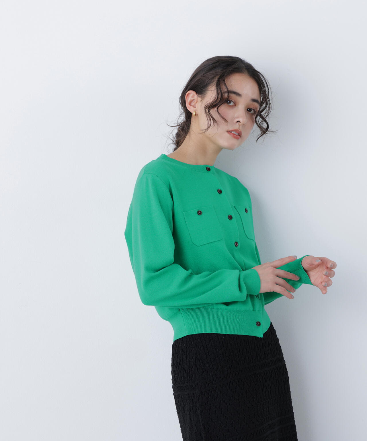 【銀座インズ・mix.tokyo 限定カラー：レッド】ベーシックポケットカーディガン