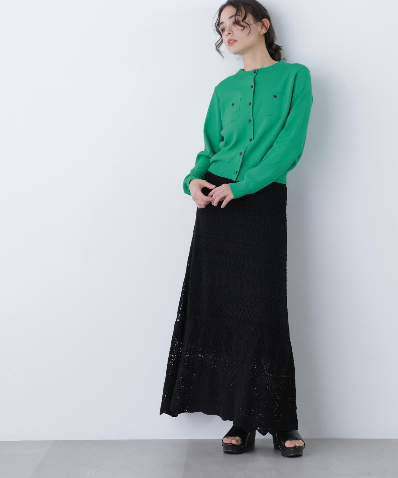 【銀座インズ・mix.tokyo 限定カラー：レッド】ベーシックポケットカーディガン