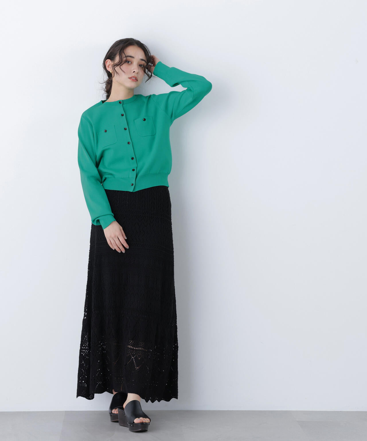 【銀座インズ・mix.tokyo 限定カラー：レッド】ベーシックポケットカーディガン