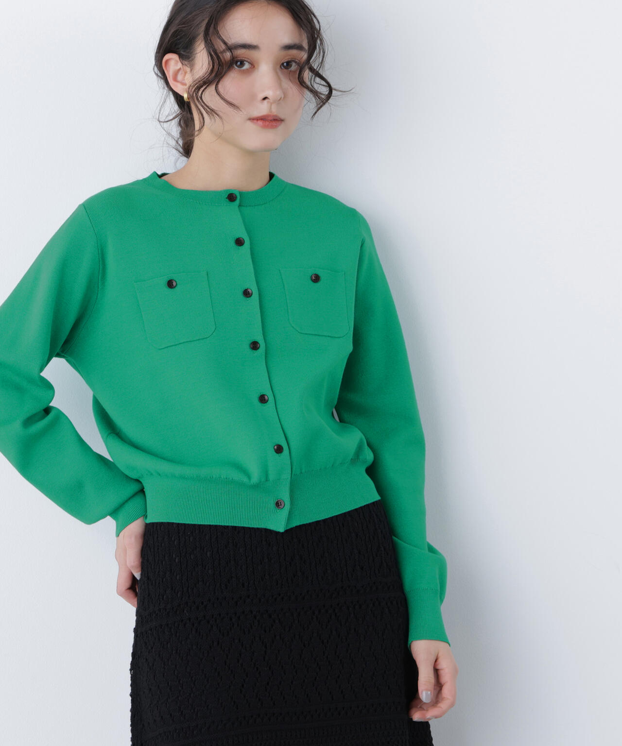 【銀座インズ・mix.tokyo 限定カラー：レッド】ベーシックポケットカーディガン