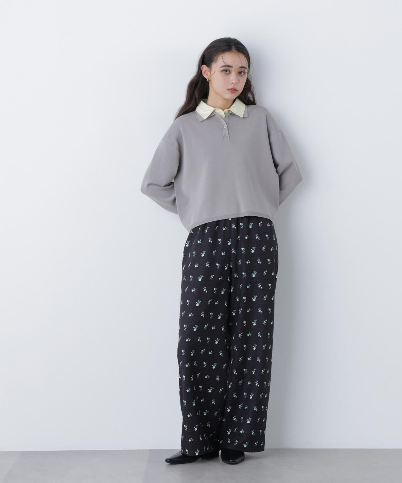 シャツレイヤードニット