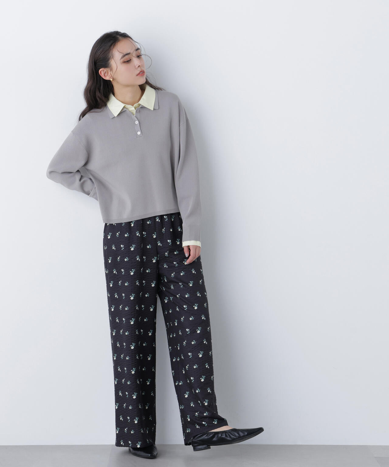 シャツレイヤードニット