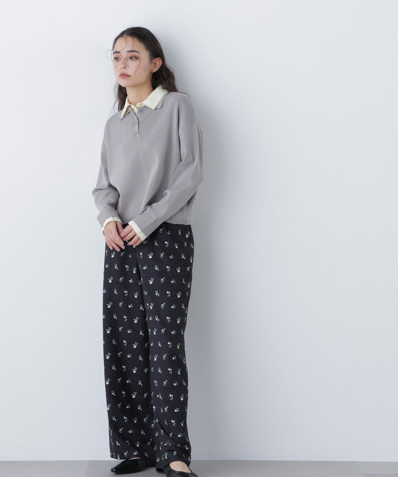 シャツレイヤードニット