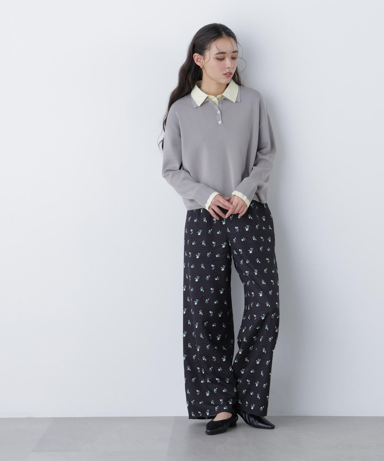 シャツレイヤードニット