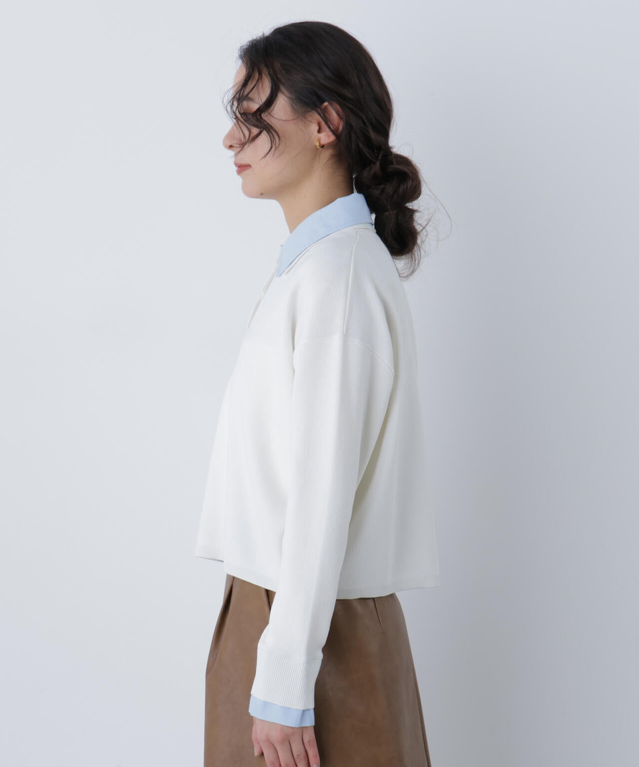 シャツレイヤードニット