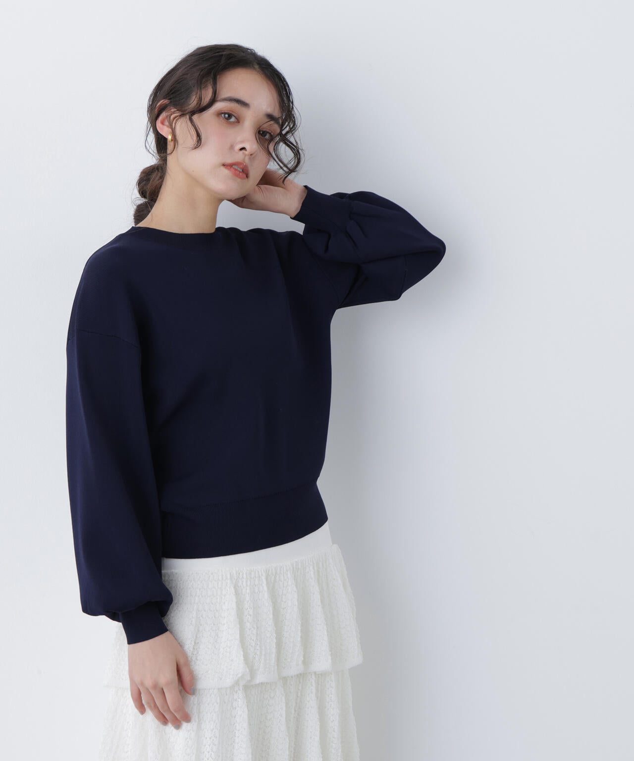 ロゴ刺繍スウェットライクニット | N. Natural Beauty Basic*（エヌ