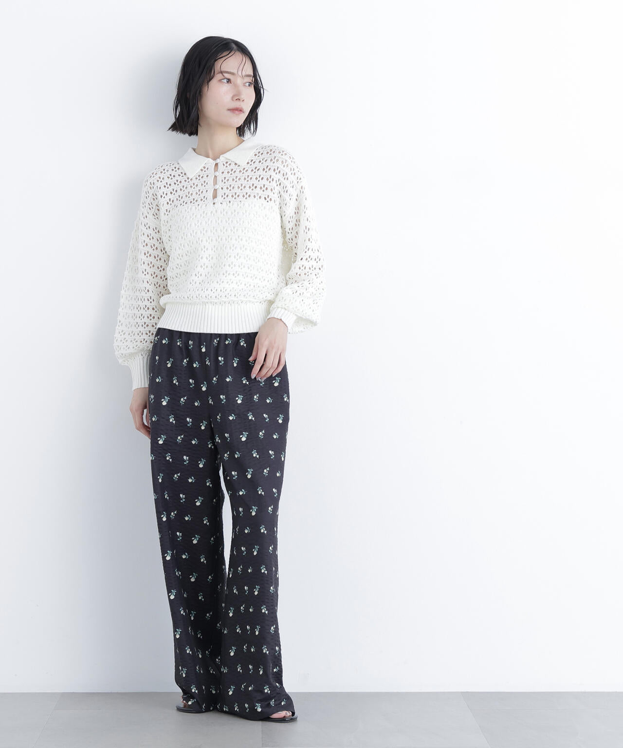 透かし編みポロニット