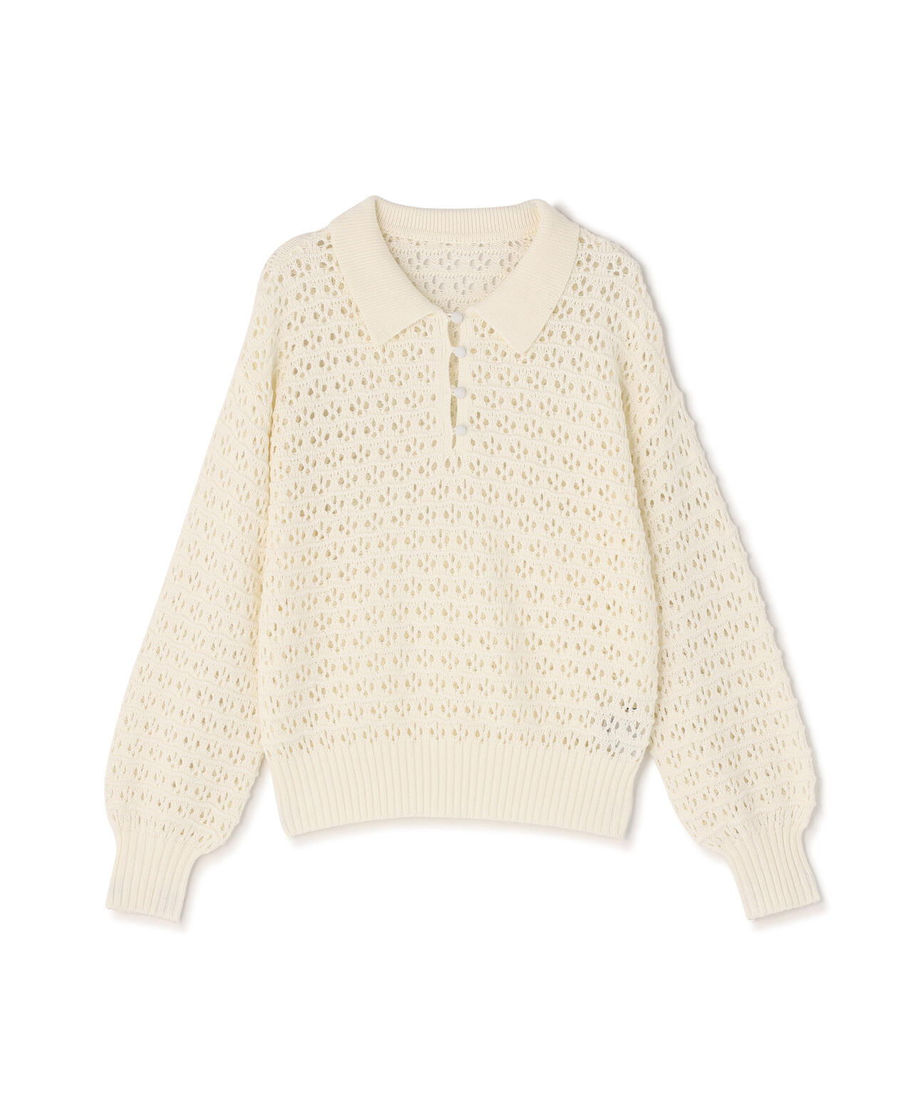 透かし編みポロニット