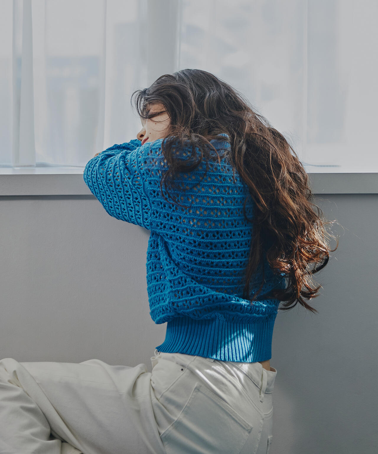 透かし編みポロニット